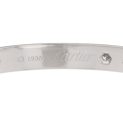 Cartier 18K White Gold 6 Diamond LOVE Bracelet 16 3 of 5