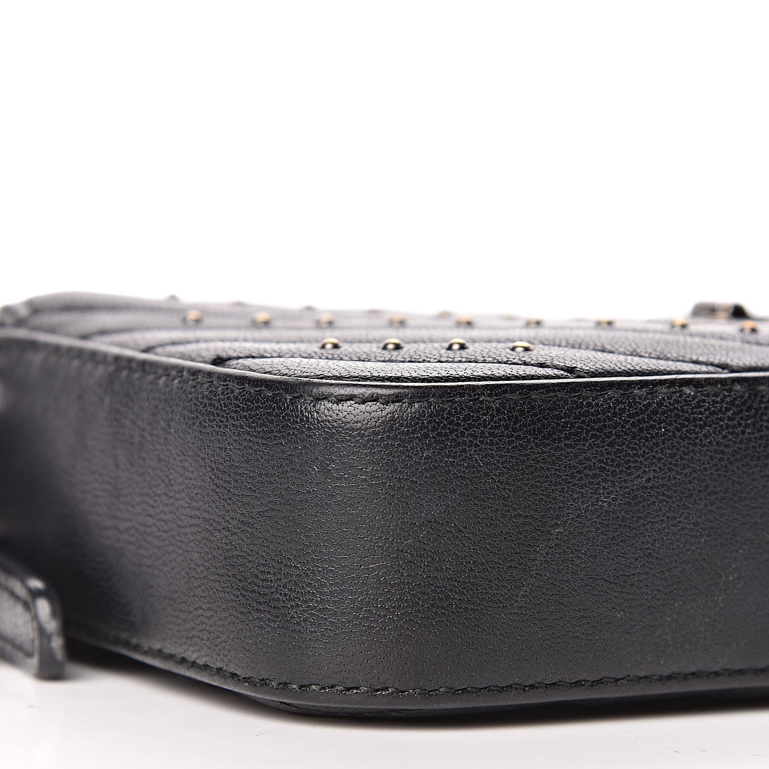 Chanel Sheepskin Chevron Quilted Studded Reissue Small Clutch With Chain Black 10 of 13