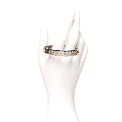 Louis Vuitton Palladium Monogram Nanogram Cuff S Silver 2 of 5