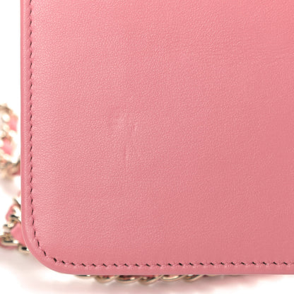 Chanel Caviar Camellia Embossed Wallet On Chain WOC Light Pink 8 of 13