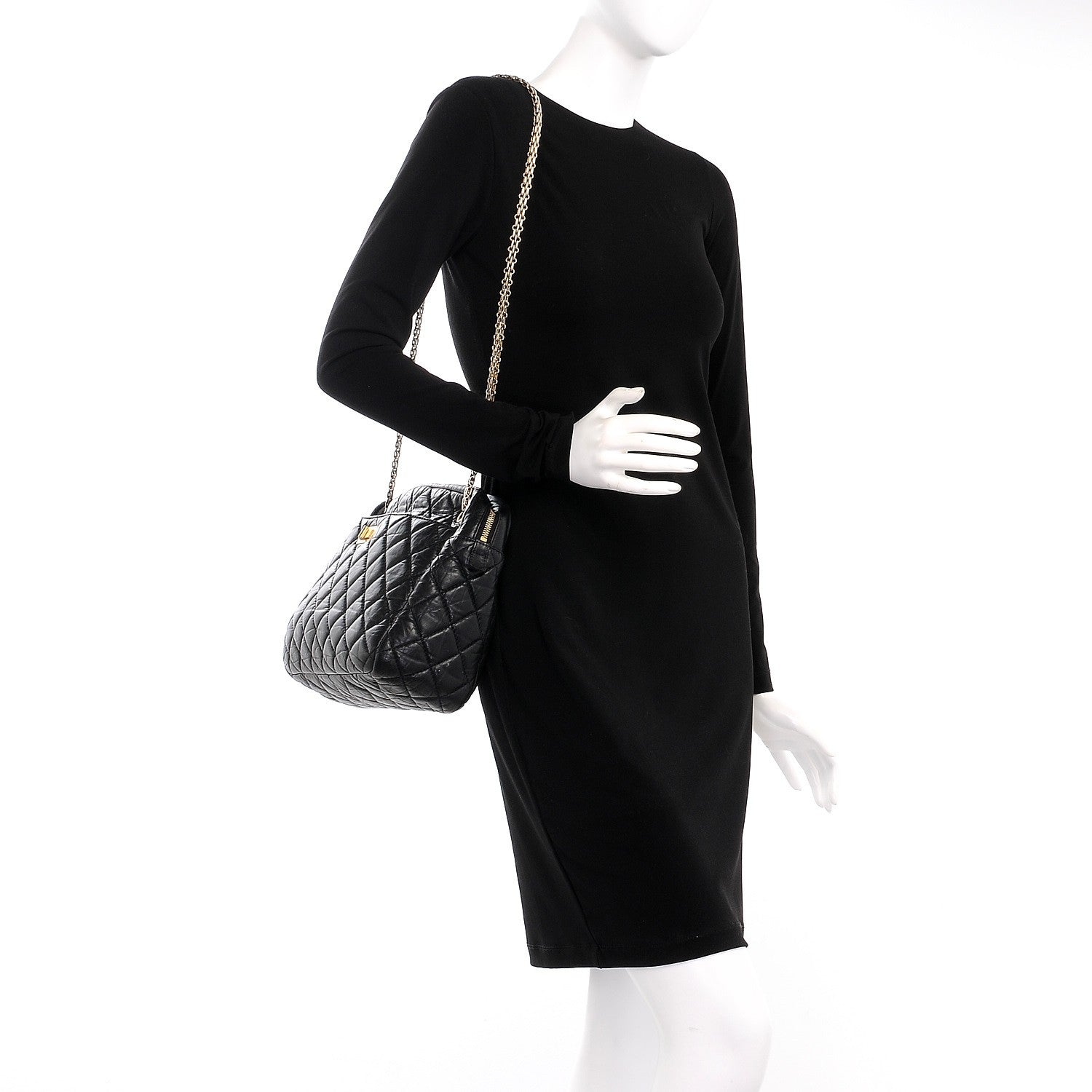 Chanel Aged Calfskin Quilted Large Reissue Camera Case Black 2 of 10