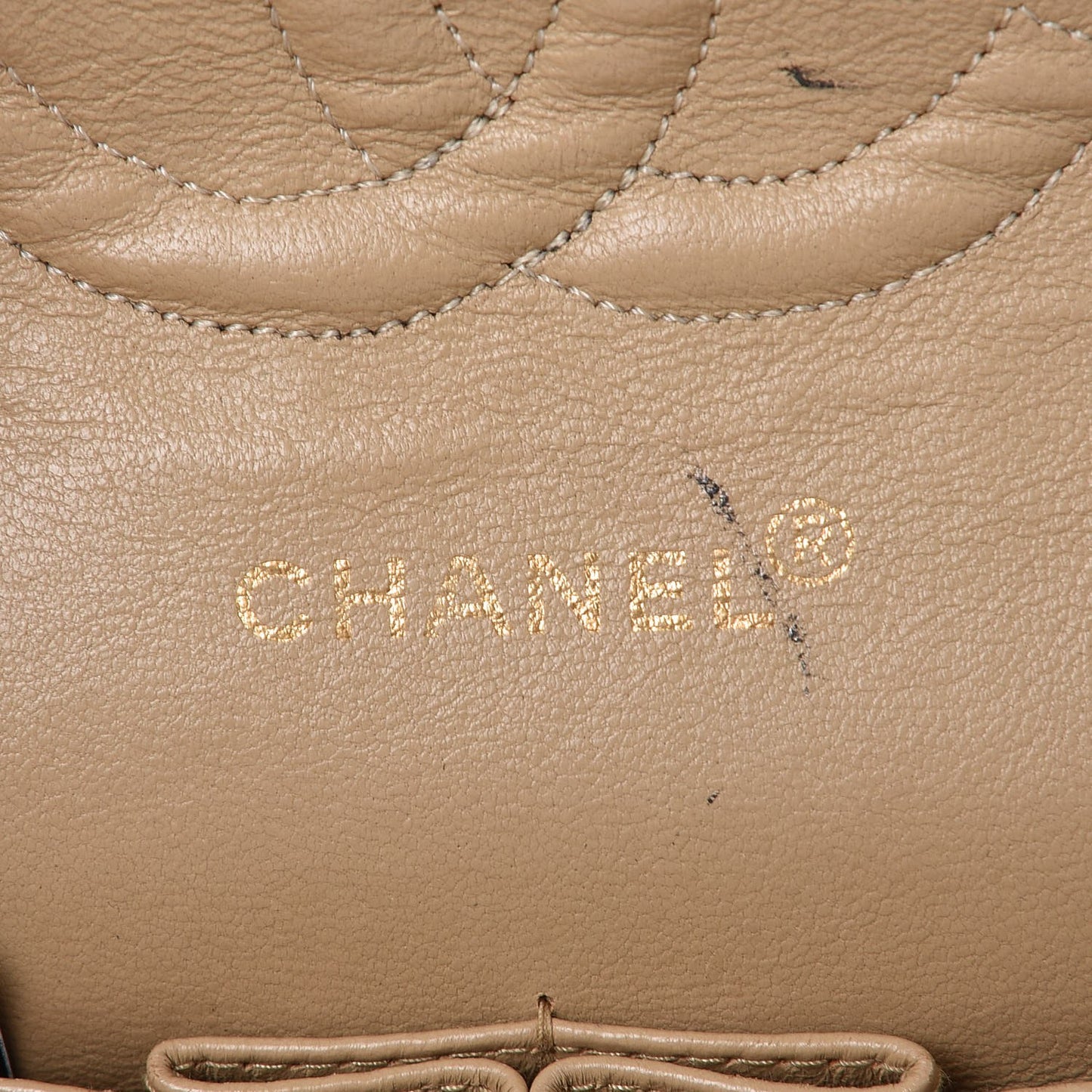 Lambskin Quilted Medium Double Flap Beige