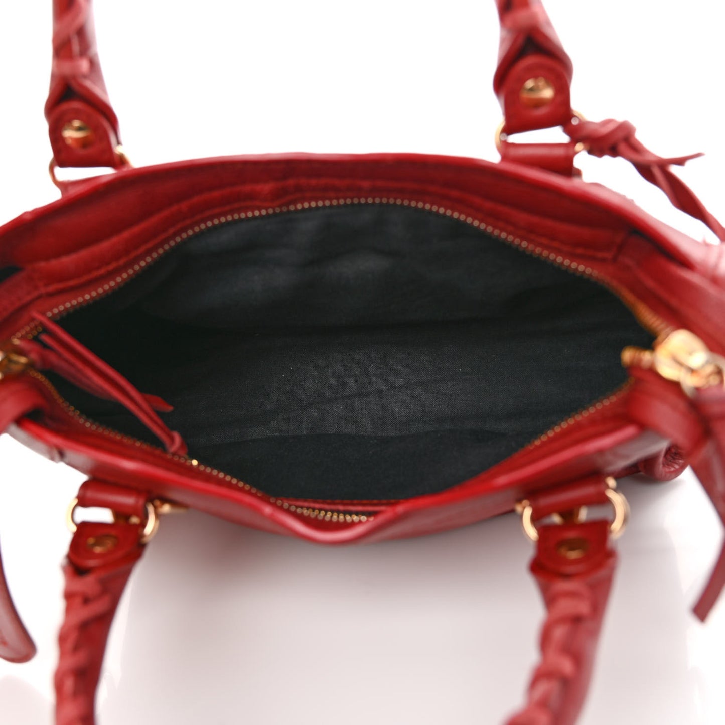 Chevre Gold Metallic Edge Hardware Mini City Rouge Brique Rouge Grenade