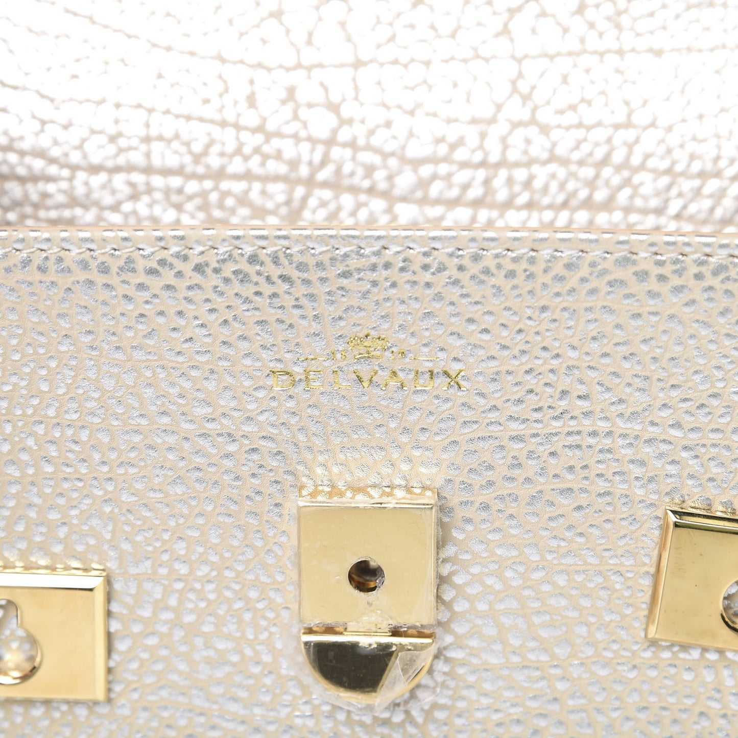 Metallic Crispy Calfskin MM Metal Frame Tempete Satchel Antique Silver