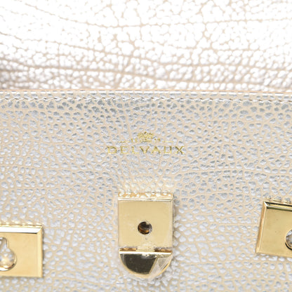 Delvaux Metallic Crispy Calfskin MM Metal Frame Tempete Satchel Antique Silver 7 of 11