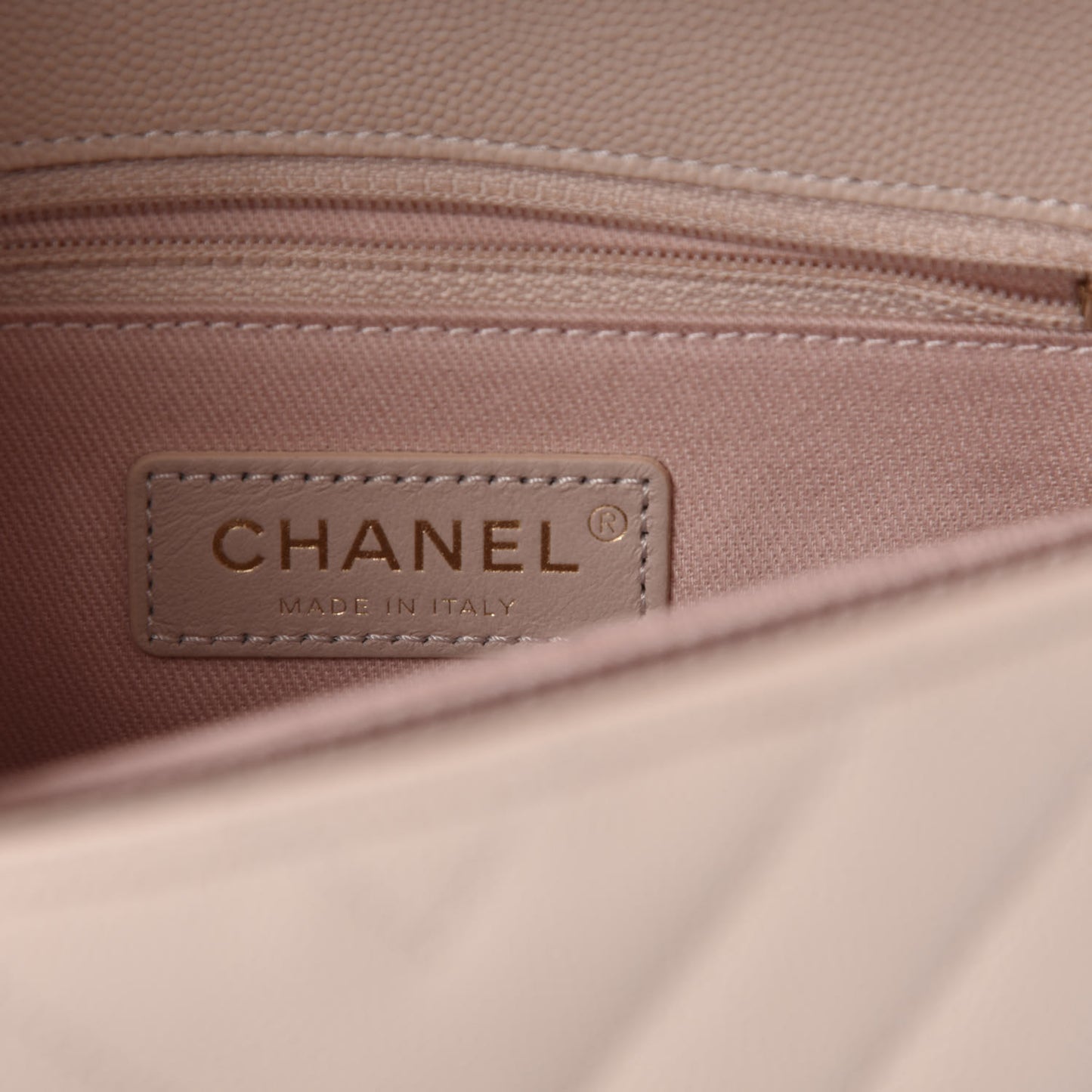 Caviar Lizard Embossed Chevron Quilted Mini Coco Handle Flap Beige