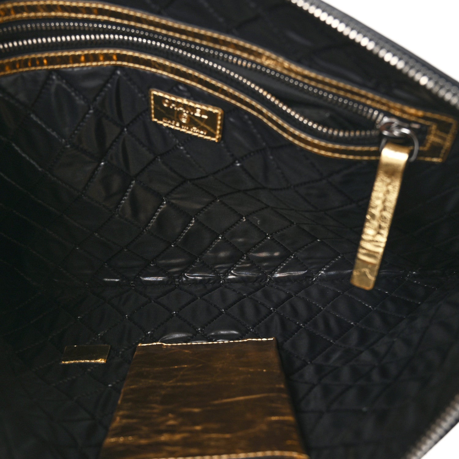 Chanel Metallic Lambskin Large Feministe Maize Feminine Pouch Clutch Gold 5 of 9