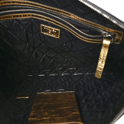 Chanel Metallic Lambskin Large Feministe Maize Feminine Pouch Clutch Gold 5 of 9