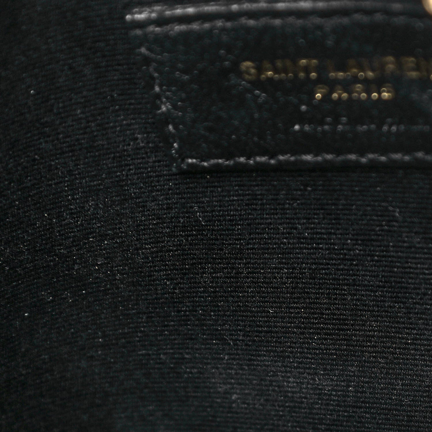 Saint Laurent Grain De Poudre Matelasse Chevron Quilted Round Vinyle Camera Bag Black 10 of 12