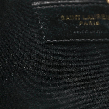 Saint Laurent Grain De Poudre Matelasse Chevron Quilted Round Vinyle Camera Bag Black 10 of 12
