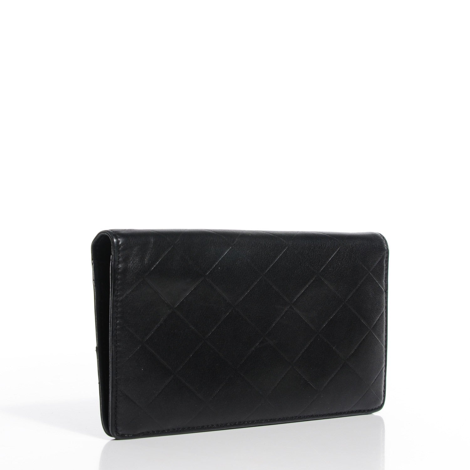 Chanel Lambskin Quilted Yen Wallet Black 3 of 8