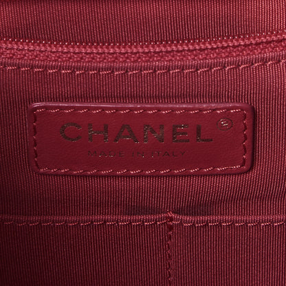 Chanel Lambskin Quilted Small Drawstring Shoulder Bag Dark Pink 7 of 11