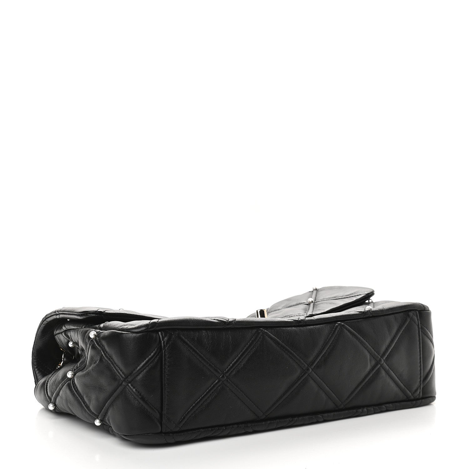 Chanel Lambskin Quilted Pearl Studded Flap Black 4 of 10
