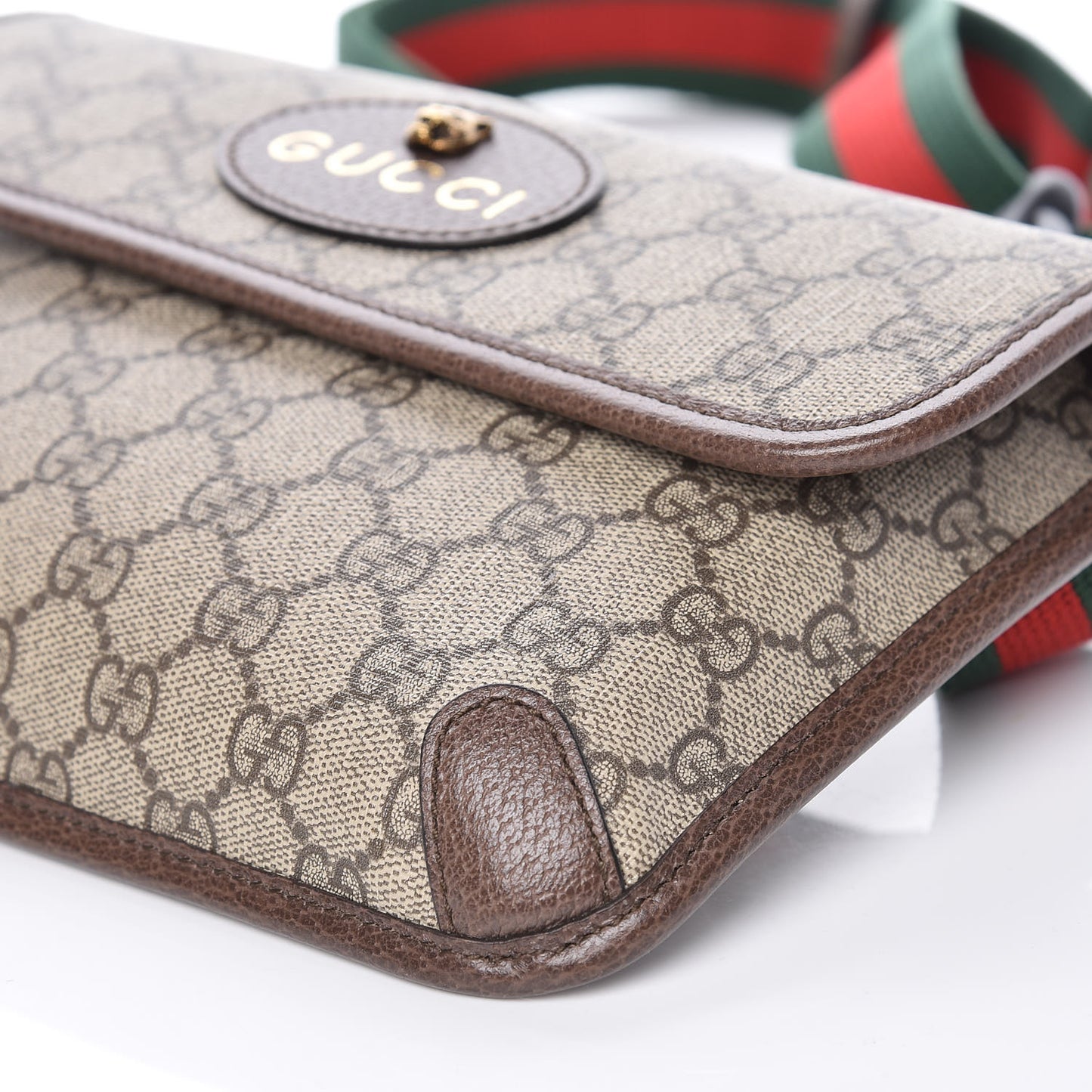 GG Supreme Monogram Neo Vintage Web Belt Bag Brown