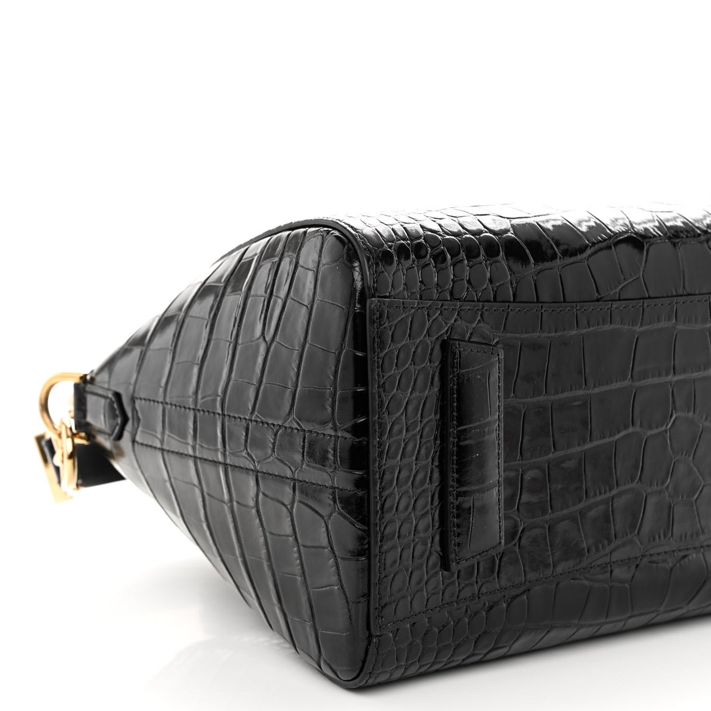 Calfskin Crocodile Embossed Small Antigona Black