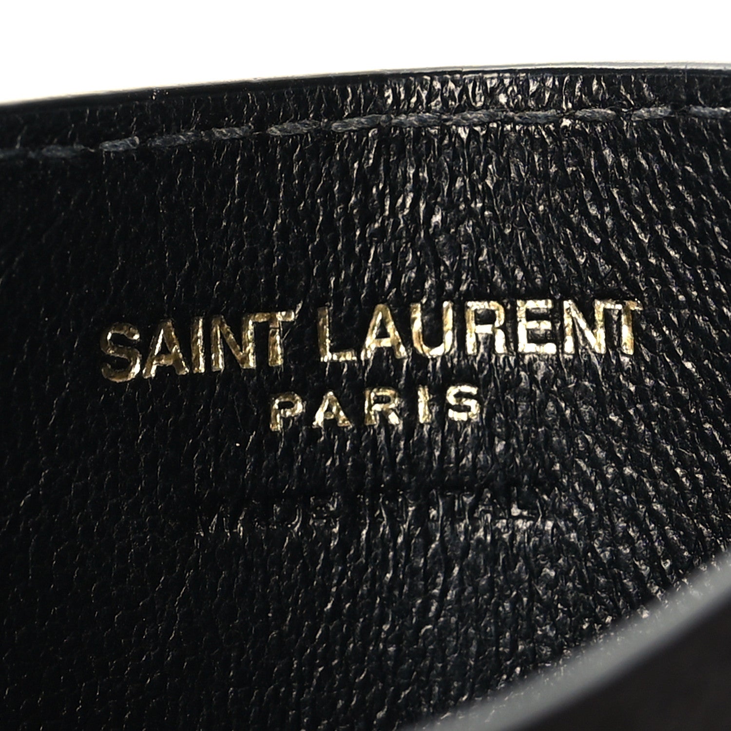 Saint Laurent Grain De Poudre Matelasse Chevron Monogram Credit Card Case Black 6 of 9