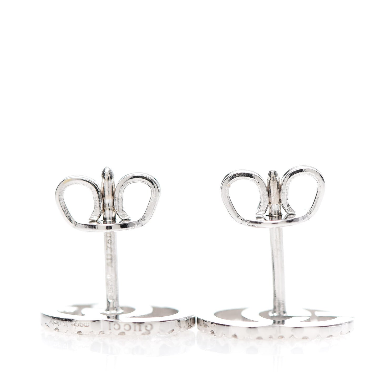 18K White Gold Diamond Running G Earrings