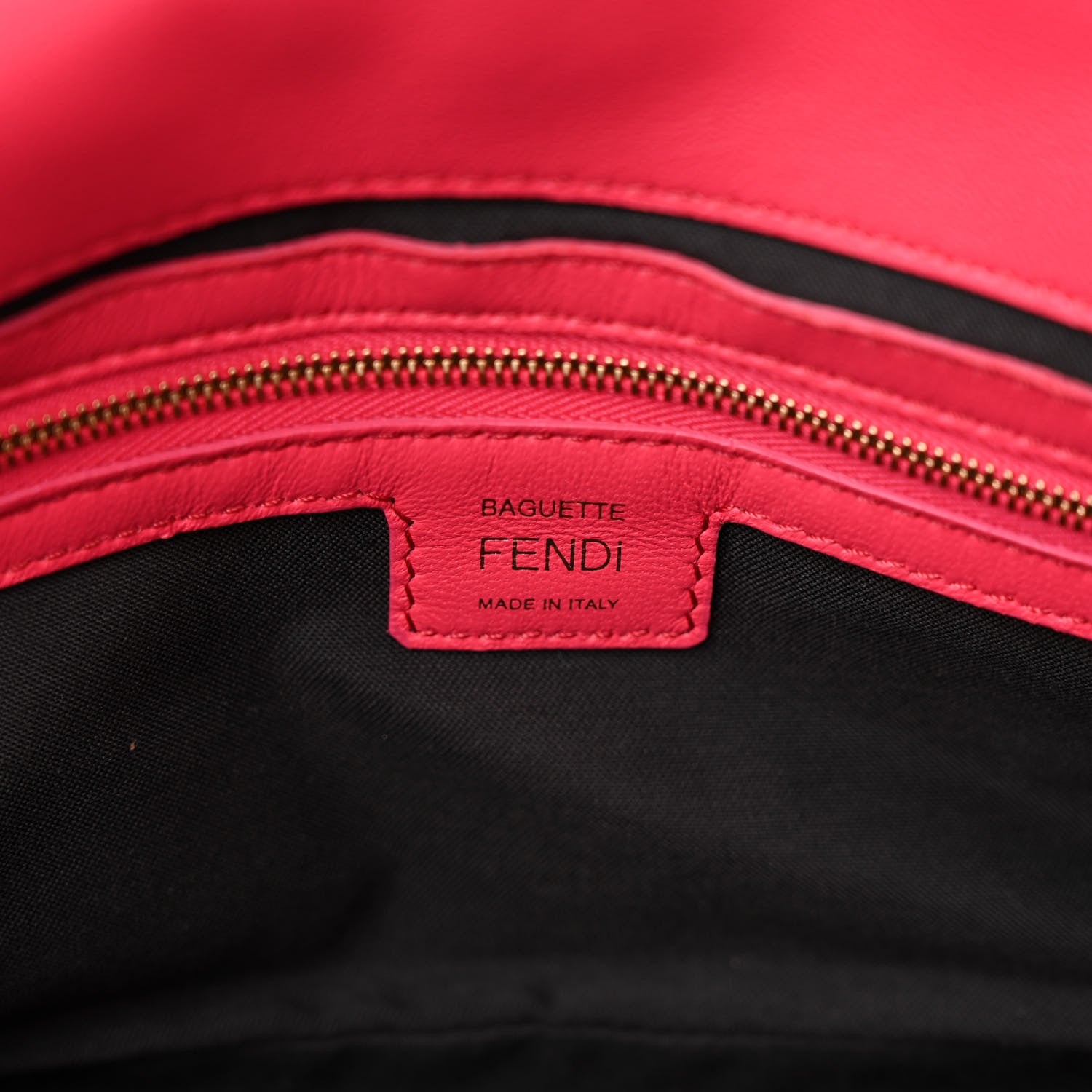 Fendi Nappa FF 1974 Embossed Baguette Lampone 6 of 10