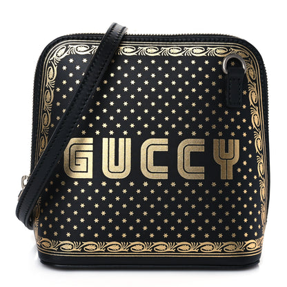 Gucci X SEGA Calfskin GUCCY Stars Mini Dome Shoulder Bag Black Gold 1 of 11