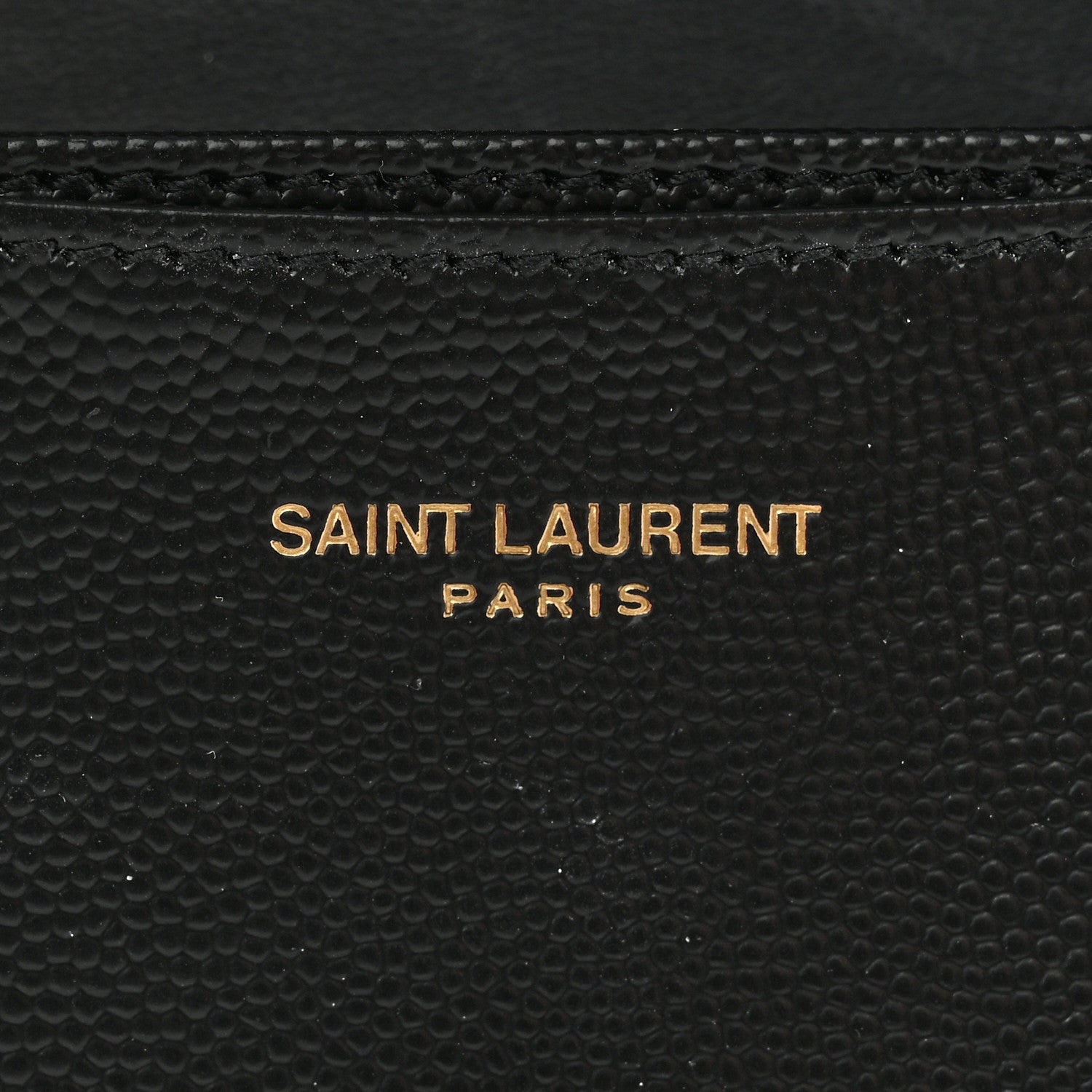 Saint Laurent Grain De Poudre Matelasse Chevron Monogram Flap Card Case Black 7 of 12