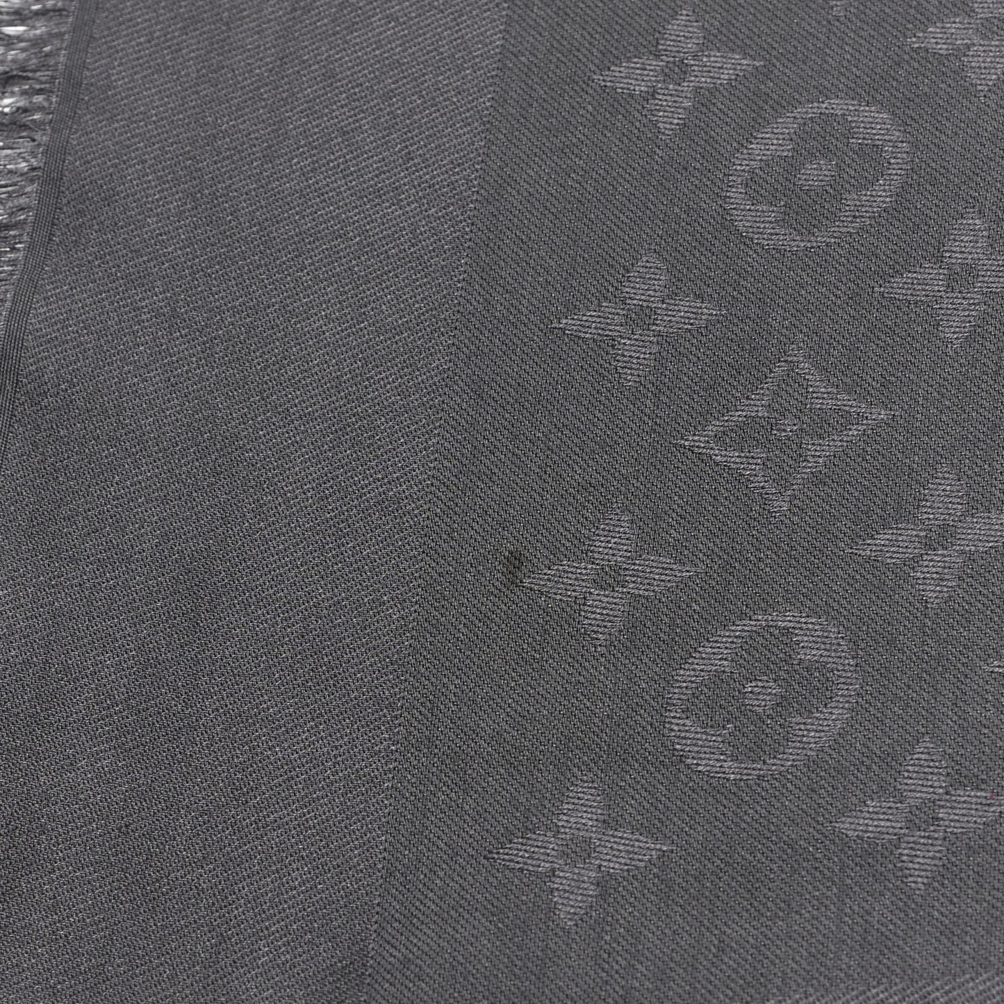 Silk Monogram Shine Shawl Charcoal Grey