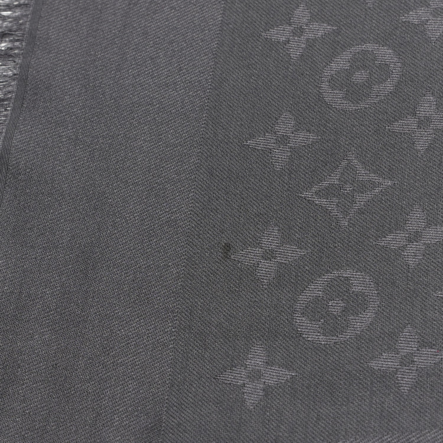 Louis Vuitton Silk Monogram Shine Shawl Charcoal Grey 4 of 6