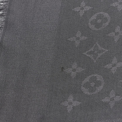 Louis Vuitton Silk Monogram Shine Shawl Charcoal Grey 4 of 6