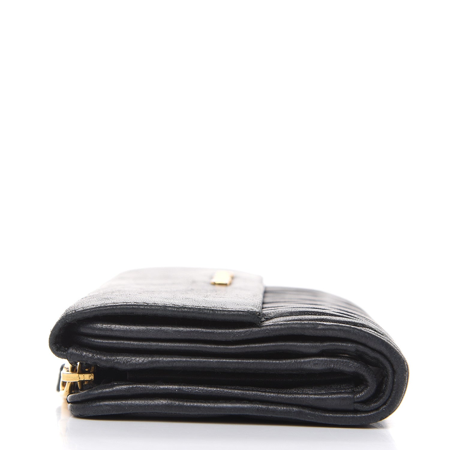 Miu Miu Nappa Matelasse Tri-Fold Flap Wallet Black 15 of 21