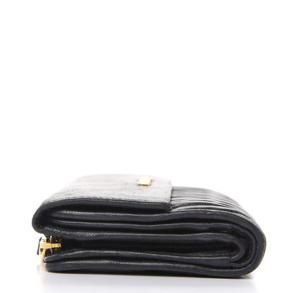 Miu Miu Nappa Matelasse Tri-Fold Flap Wallet Black 15 of 21