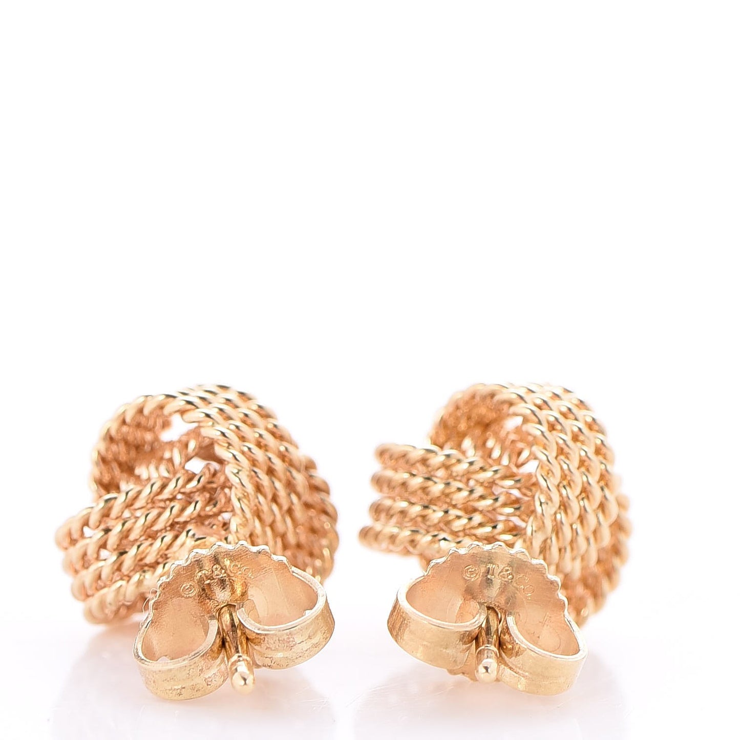 18K Yellow Gold Twist Knot Earrings