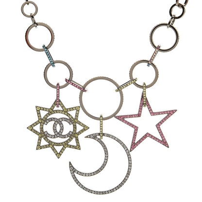 Chanel Ruthenium Crystal CC Star Moon Star Necklace 1 of 7