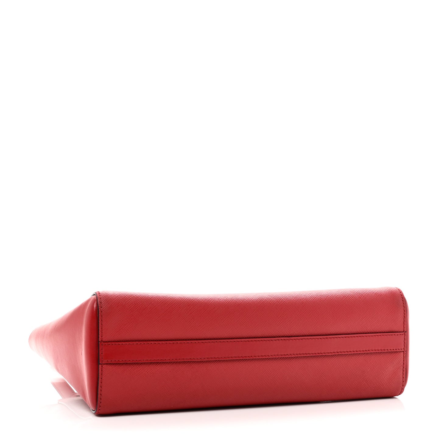 Saffiano Soft Calfskin Small Zippered Tote Fuoco