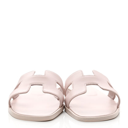 Hermes Box Calfskin Oran Sandals 37 Rose Pale 2 of 8