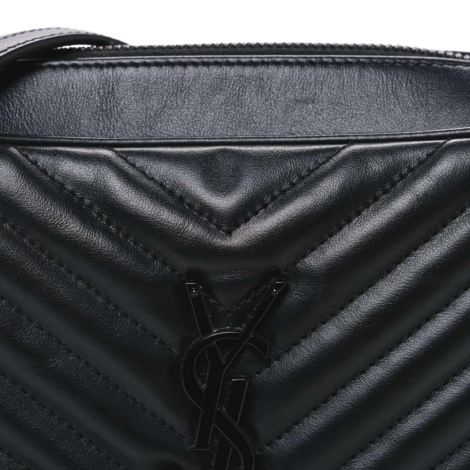 Saint Laurent Calfskin Matelasse Monogram Monochrome Lou Camera Bag Black 8 of 10