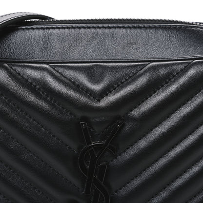 Saint Laurent Calfskin Matelasse Monogram Monochrome Lou Camera Bag Black 8 of 10