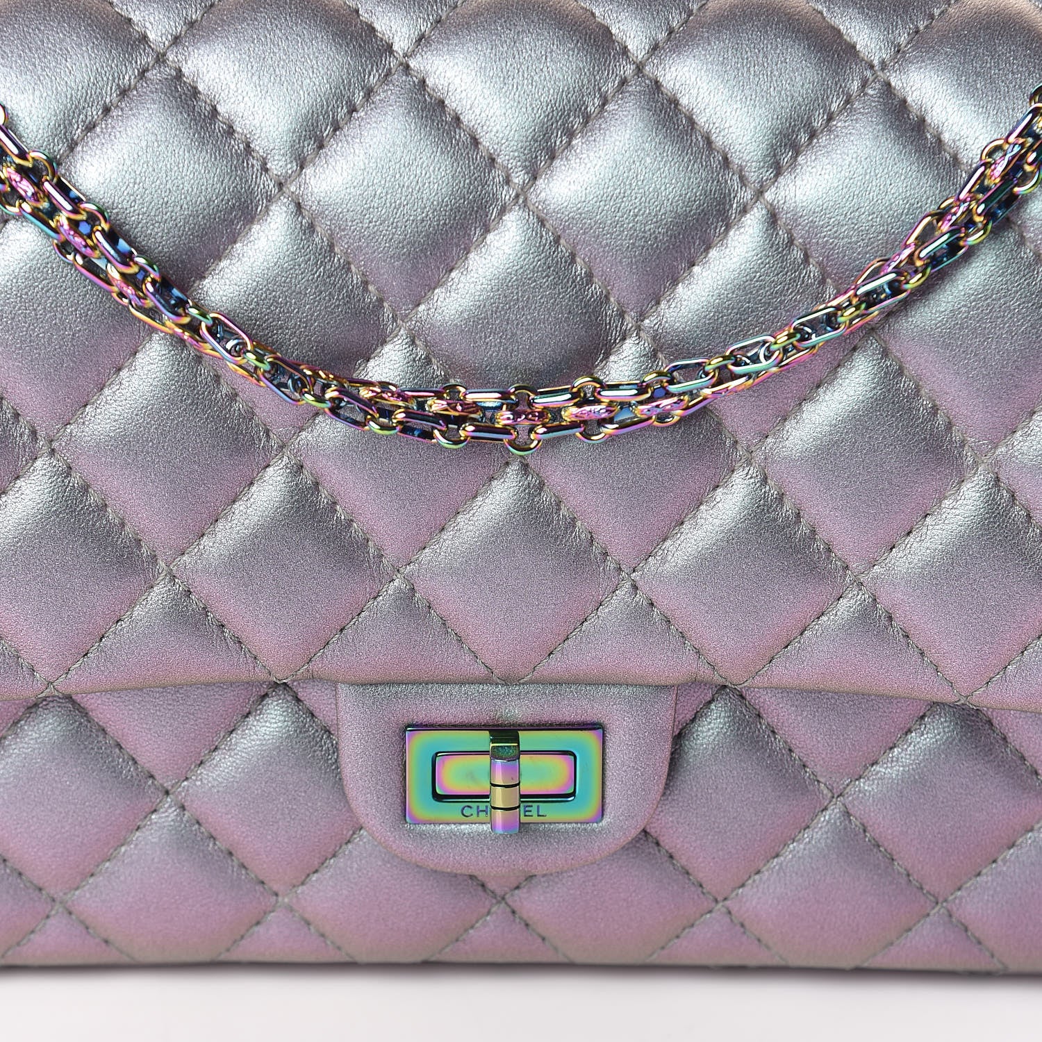 Chanel Iridescent Lambskin Quilted 2.55 Reissue 226 Flap Light Purple 8 of 12
