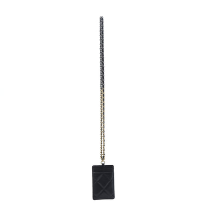 Chanel Shiny Goatskin Quilted 19 Card Holder On Chain Black 3 of 6