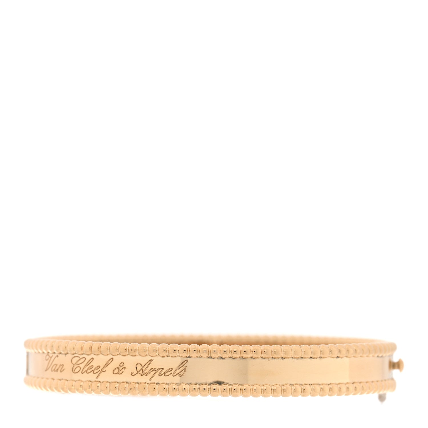 Van Cleef & Arpels 18K Yellow Gold Perlee Signature Bangle Bracelet S 2 of 3