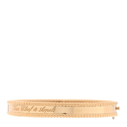 Van Cleef & Arpels 18K Yellow Gold Perlee Signature Bangle Bracelet S 2 of 3