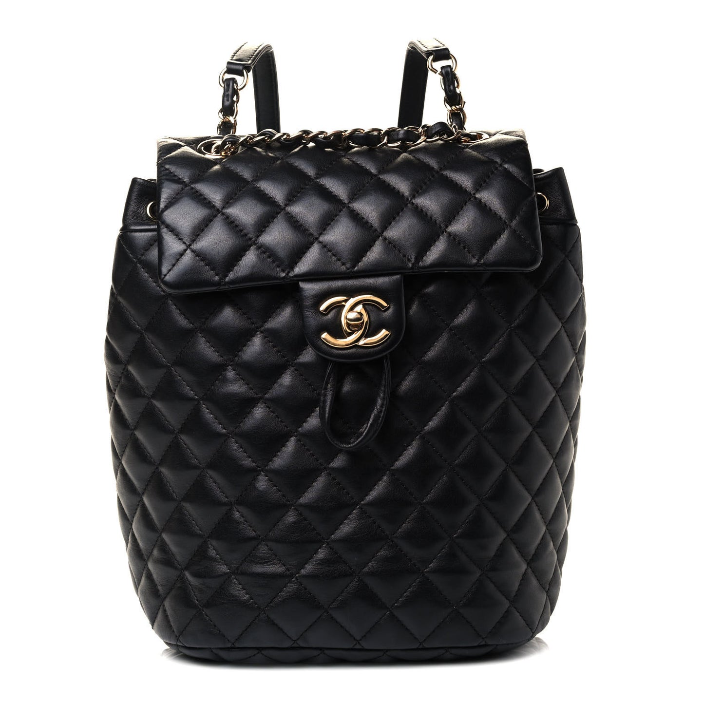 Calfskin Quilted Small Urban Spirit Backpack Black