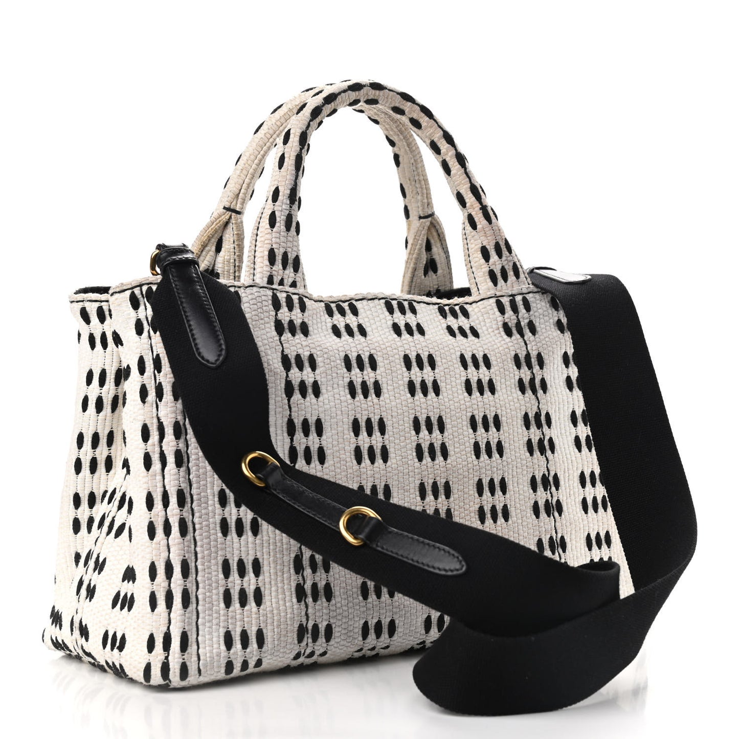 Canapa Woven Tote White Black