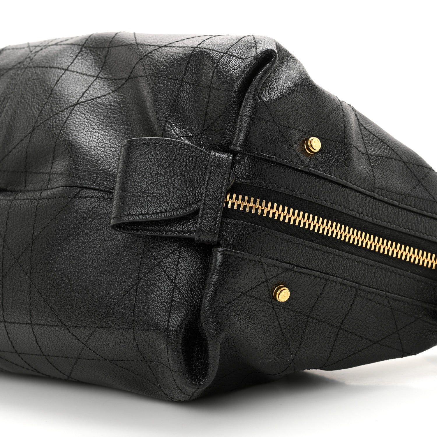 Christian Dior Shiny Grained Calfskin Macrocannage Medium D-Journey Bag Black 10 of 10