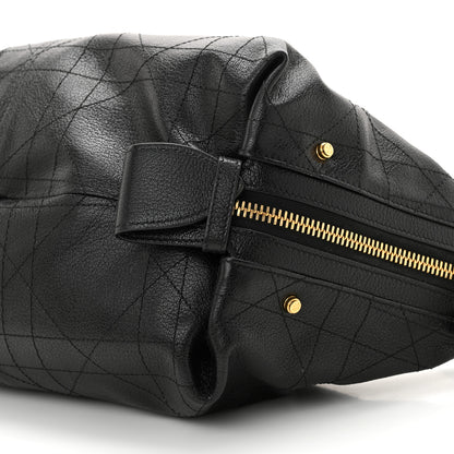 Christian Dior Shiny Grained Calfskin Macrocannage Medium D-Journey Bag Black 10 of 10