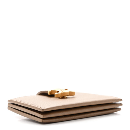 Celine Grained Calfskin Triomphe Fine Strap Accordion Wallet SAFARI 4 of 7