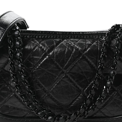 Chanel Aged Calfskin Quilted Small Gabrielle Hobo So Black 8 of 10