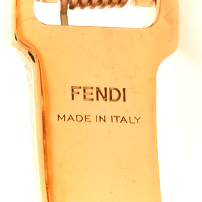Fendi Brass Enamel FF Bracelet L Gold Black Red 4 of 7