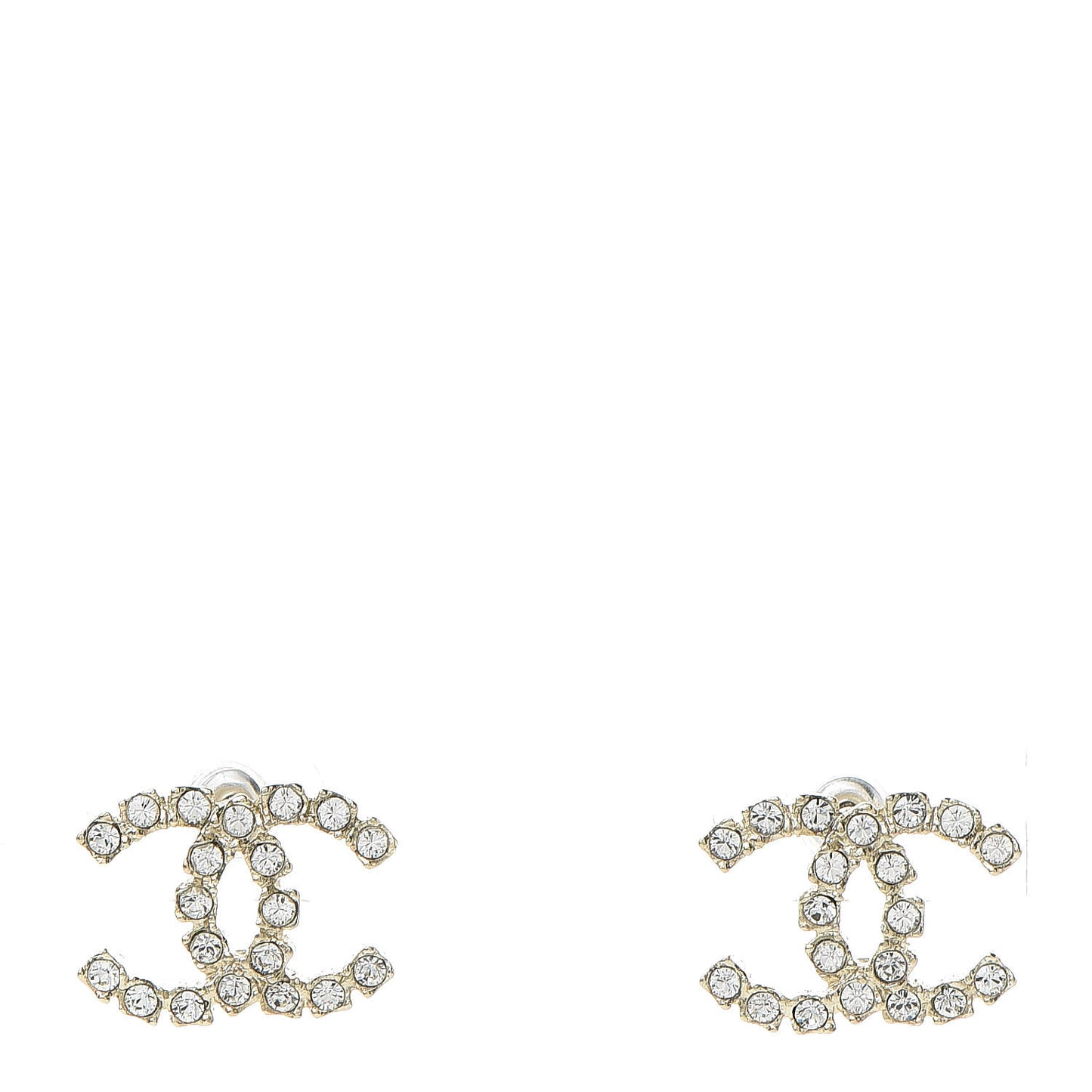 Crystal CC Earrings Light Gold