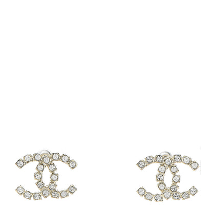 Chanel Crystal CC Earrings Light Gold 1 of 5