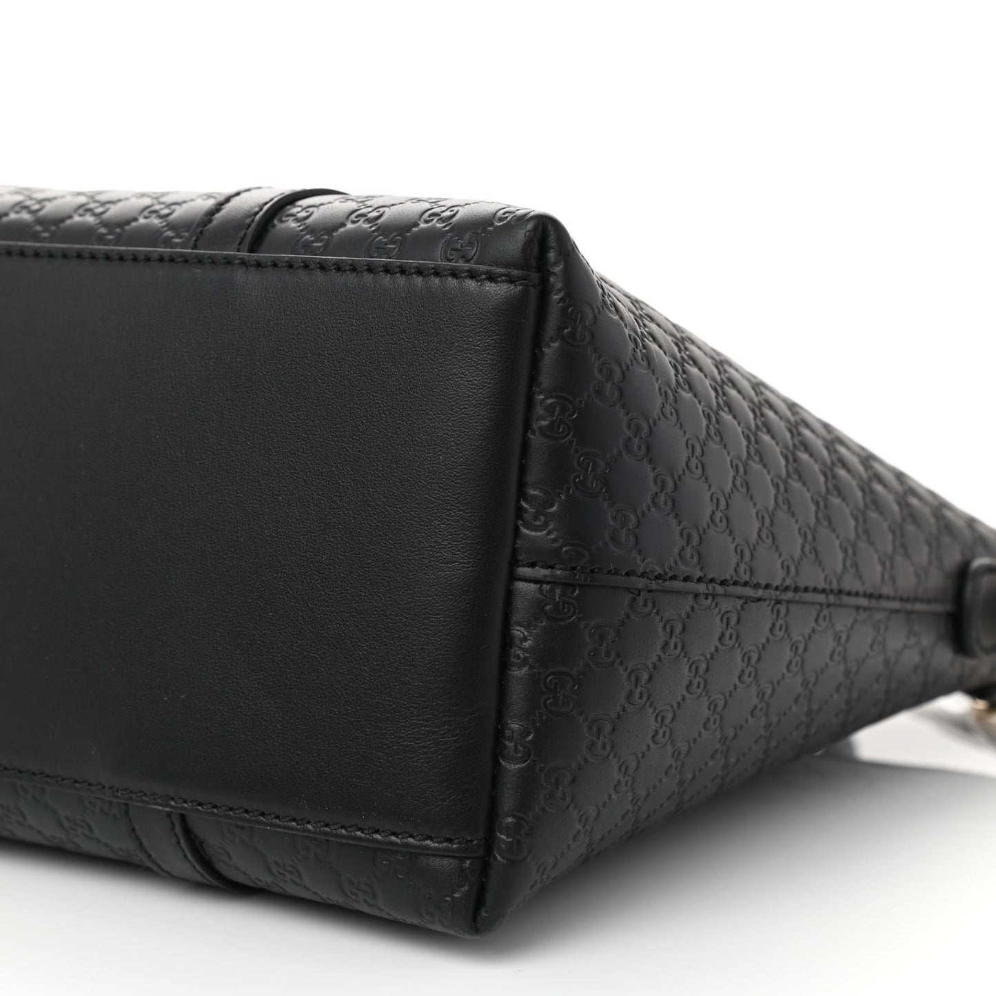 Soft Microguccissima Small Zippered Satchel Black