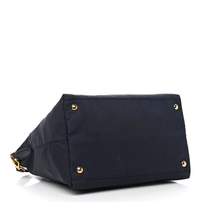 Prada Tessuto Nylon Saffiano Tote Blue 3 of 10